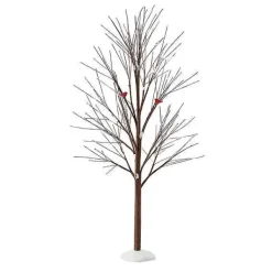 Department 56 Christmas Basics<Brown Tree With Snow/Bird