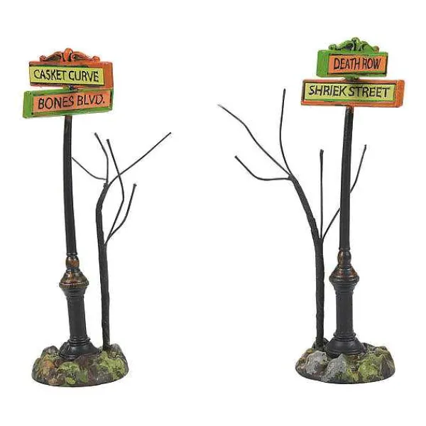 Department 56 Village Halloween Accessories<Creepy Village Street Signs