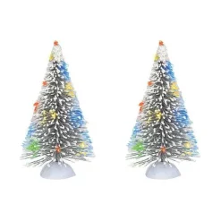 Department 56 Village Accessories<Lit Frosted Wht Sisal Tree Set